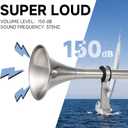 Marine Boat Horns 12V 150dB Single Trumpet Truck Horn Stainless Steel Horn for Ship Truck RV Trailer Pickup Van Bus and other Vehicle