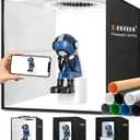 DUCLUS Light Box Photography, 12"x12" Professional Photo Booth Box with 8 Photo Backdrop, 120 LED Lights Dimmable & high CRI>95 Lightbox for Mini Product Photography: Jewelry, Miniature Models etc.