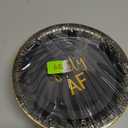 Crisky 'Fifty AF' 50th Birthday Black Gold Theme Plate, 50 Pack, 9" Paper Plates, Durable, Food Grade, BPA-Free, Biodegradable, Not Microwaveable