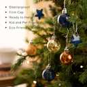 DecorbyHannah Mini Christmas Tree Ornaments, 25ct 1.57inches Blue Gold Christmas Ball Ornaments for Tree Decorations, Small Clear Shatterproof Plastic Hanging Balls Bulk for Xmas, Party, Wedding