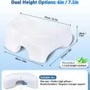 Side Sleeper Pillow with Arm Hole, Shoulder Relief System, Arm Pillow for Neck and Shoulder Pain, Premium Memory Foam, Suitable for Side, Back and Stomach Sleepers - White, 7.1in Height