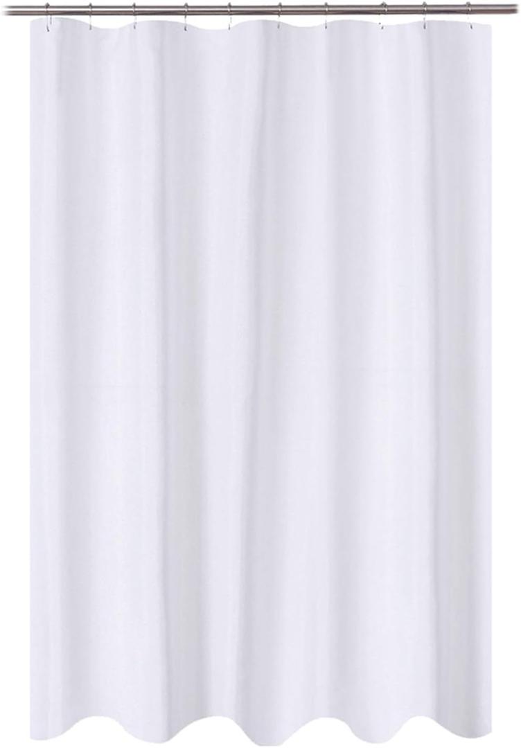N&Y HOME Fabric Shower Curtain Liner 60 x 78 inch Long Stall Size, Hotel Quality, Washable, Water Repellent, White Bathroom Curtains with Grommets, 60x78