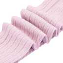 5 Pack Toddler Girls Cotton Cable Knit Leggings Classic Solid Footless Tights Ankle Length Pants for Kids, 4-6