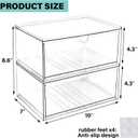 Prsildan Acrylic Makeup Organizer, 2 Pack Stackable Clear Storage Drawers for Baby Bottles Desk Organizers with 2 Drawers for Countertop Vanity Nursery Modular System for Cosmetics Jewelry