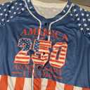 JINTING 4th of July USA Jerseys American Flag and Star Patriotic Shirt | Forth of July Button Down Usa Jerseys for Women, Large