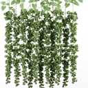 mizii 6Pcs Green Wisteria Hanging Flowers 48" Silk Wisteria Artificial Flowers Garland Vines Fake Hanging Flowers Decoration for Wedding Flower Wall Backdrop Centerpieces Party Room Decor (Green)
