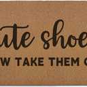 Cute Shoes Take Them Off Door MatsCute Funny Welcome Decoration Door Mat for Home Outside Entryway, Rustic Botanical Artificial Coir Doormat Rugs for Patio Entry Kitchen Decor, 17x30 Inch