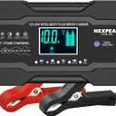NEXPEAK 10-Amp Car Battery Charger, 12V and 24V Smart Fully Automatic Battery Trickle Charger Maintainer w/Temp Compensation for Truck Motorcycle Lawn Mower Boat Marine Lead Acid Batteries (10Amp)