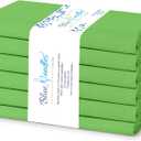 Blue Needles Solid Cloth Napkins Set of 6 Apple Green 100% Cotton Dinner Napkins 18x18 inches - Soft, Reusable, Absorbent & Washable Linen, Ideal for Christmas Events, Parties & Everyday Use