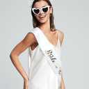 Bachelorette Party Accessories for Bride: Livresse 4-Piece Set with Short Bridal Veil, Gold Tiara, Heart Sunglasses, 'Bride To Be' Banner; Bridal Shower & Hen Party Photo Props, Wedding Gifts