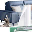 [Thicken Vinyl] Cat Scratch Furniture Protector, 162"x15" Couch Protector from Cat Claws, Single-Sided Sticky Anti Scratch Furniture Protector,Extended Size Protects More Furniture+50 Fixing