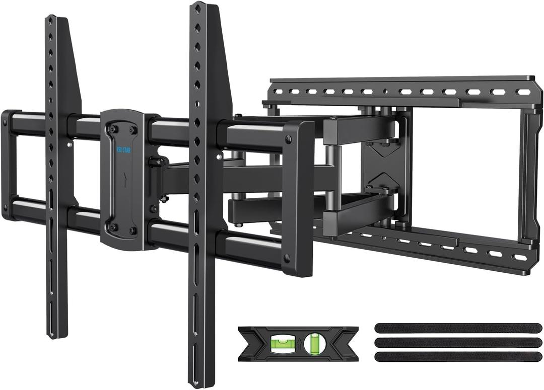 USX STAR 37-97 inch Heavy Duty Full Motion TV Wall Mount, Fits 24" Wood Studs, Wall Mount tv Bracket with Smooth Swivel, Tilt, Extension, Hold up to 150lbs, Max VESA 600x400 mm, Fit Most 75 85 90+ TVS