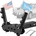 Adjustable Angle Double Hitch Mount Flagpole Holder | All Metal Durable , Fits Standard 2" Trailer Hitch, Compatible with Pickup, Truck, SUV, RV, Jeep, Camper Trailer (Double Flagpoles)