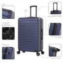 InUSA DEEP Luggage with GEL Handle | Spacious Traveling Suitcases, Travel Suitcase with Dual Spinner Wheels and Studs | 28 Inch Large Hardside Luggage | Blue