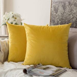 MIULEE Pack of 2 Velvet Soft Solid Decorative Square Throw Pillow Covers Set Christmas Cushion Cases Pillowcases for Spring Couch Sofa Bedroom Car 18x18 inch 45x45cm