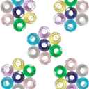 2 x 100PCS Colored Acrylic Crystal Beads Round Crackle Beads Charms for Jewelry Making Bracelets Large Hole Spacer Beads for Hanging Charms DIY Art Christmas Ornament Birthday Gifts (Colour Mixture)