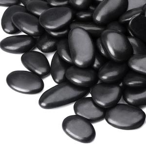 Pulovin 15 lbs Black Rocks for Planters, 1"-2" Decorative River Rocks for Plants, Flower Pots, Vase, Polished Garden Stones for Outdoor Landscaping, Walkways, Yard