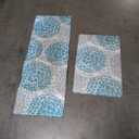 Homcomoda Kitchen Rugs Set Anti Fatigue Kitchen Floor Mat Easy to Clean 2Piece Non Slip Comfort PVC Leather Heavy Duty Standing Mats Indoor Outdoor(17.3"×28" and 17.3"×47")