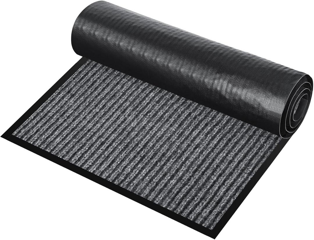 ToLanbbt 2' x 3' Front Door Mat Extra Large Commercial Industrial Rug Heavy Duty Outdoor Indoor Entryway Doormat Low Profile Welcome Entry Door Mat Non Slip Backing for Entrance Home Office, Gray