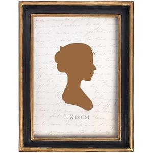 AELS 5x7 Inch Vintage Picture Frame, Elegant Antique Photo Frames with Glass Front, Photo Display, Tabletop Wall Hanging, Gift Ideas, Black with Gold Trim