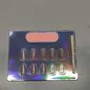 Press On Nails Short - BTArtbox Almond Press On Nails, Opaque Reusable Stick On Nails, Fake Nail with Nail Glue in 16 Sizes - 30 Nail Kit, Falling Star Cat Eye