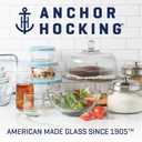 Anchor Hocking 2 Pack 9.5 Inch Glass Pie Plates Classic Bakeware for Pies, Quiches, and Tarts Oven Safe, Dishwasher Safe, Made in USA