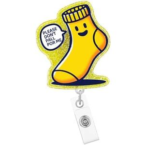 Pack of 3, Arakulago Nurse Medical Badge Reel Retractable Nursing Assistant Funny Please Don't Fall for Me RN CNA Badge Holder with ID Clip Accessories Glitter Acrylic Name Badge Clip Hospital ID Card JK63O