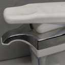 Casabella Sink Sider Solo Soap Pump and Sponge Caddy for Kitchen Sinks, Kitchen Sink Organizer Sponge Caddy and Soap Pump Combo, White/Chrome