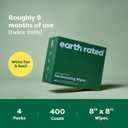 Earth Rated Pet Wipes for Dogs and Cats, Hypoallergenic, 3-in-1 Cleaning, Deodorizing and Hydrating, for Grooming Paws, Body and Butt, New White Tea and Basil Scent, 400 Count