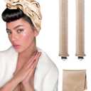 YOSHUYUKI Classic Heatless Curls Overnight Rods No Heat Hair Curlers to Sleep Jumbo Foam Large Hair Rollers for Long Short Hair Heatless Curling Rod Set Styling Tools with Satin Scarf Beige