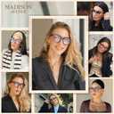 Madison Avenue Blue Light Blocking Glasses Oversized Fashion Blue Light Glasses for Women Anti Eyestrain & UV Protection Computer Eyeglasses (Grey Demi)