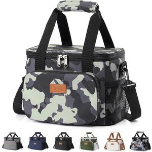 Lifewit Medium Lunch Bag Insulated Lunch Box Soft Cooler Cooling Tote for Adult Men Women, Camouflage 12-Can (9L)