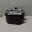 Mueller Retro Toaster 2 Slice with 7 Browning Levels and 3 Functions: Reheat, Defrost & Cancel, Stainless Steel Features, Removable Crumb Tray, Under Base Cord Storage, Black