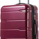 Coolife Luggage Expandable(only 28") Suitcase PC+ABS Spinner Built-In TSA lock 20in 24in 28in Carry on (Radiant Pink., L(28in).)