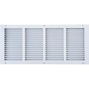 Fits 20x8 Duct Opening Stamped Steel Return Air Grille Vent Cover Grille for Sidewall and Ceiling in White Surface Dimensions: 21.75"W X 9.75"H (20" W x 8" H Duct Opening)