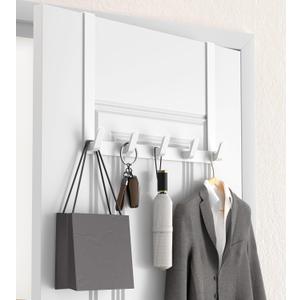 KitchLife Long Over The Door Hooks Hanger with 15.75" Extended Arms, Fits 1 3/4" Doors, L40U - Upgraded Thickened Heavy Duty Bathroom Accessories and Towel Rack Organization - 1 Pack, Glossy White
