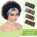 INSTASTYLE Headband Wig Human Hair Wigs for Black Women Short Curly Human Hair Put on and Go Glueless Wig Natural Black Curly Headband Wigs 8inch