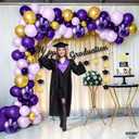 KatchOn, Purple and Gold Balloon Arch Kit - Big, Pack of 122 | Purple and Gold Balloon Garland Kit for Birthday, Baby Shower | Purple Graduation Balloons for Purple And Gold Graduation Decorations
