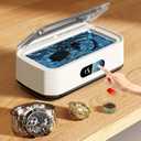 50KHz 40W Portable Professional Ultrasonic Jewelry Cleaner, 5 Cleaning Modes, 650ml 304 Stainless Steel Tank Ultrasonic Machine, Fits Jewelry, Eyeglasses, Rings, Watch Straps, Dentures