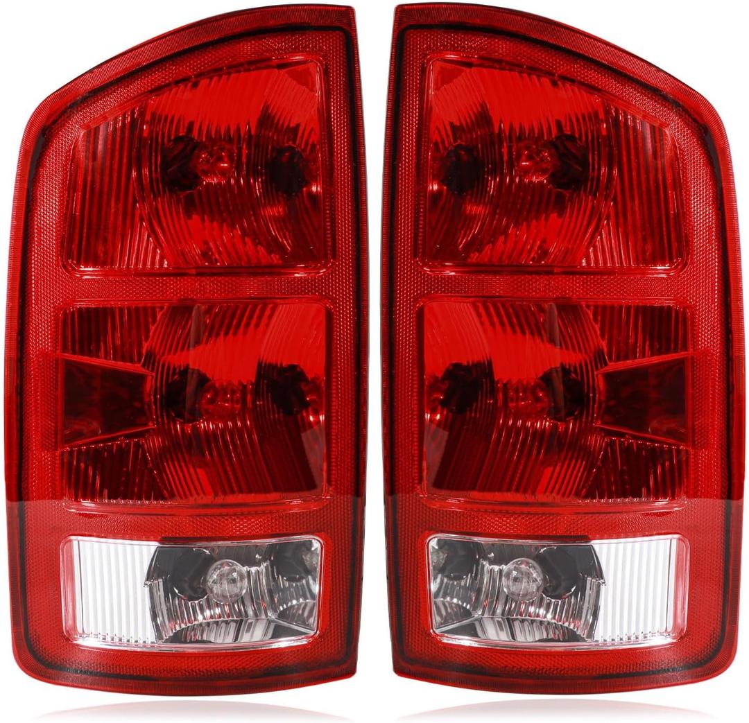 Tail lights Assembly Compatible with 2002-2006 Dodge Ram 1500 2500 3500 OE Style Rear Light Taillights Replacement for CH2801147 CH2800147 55077348AF 55077347AF