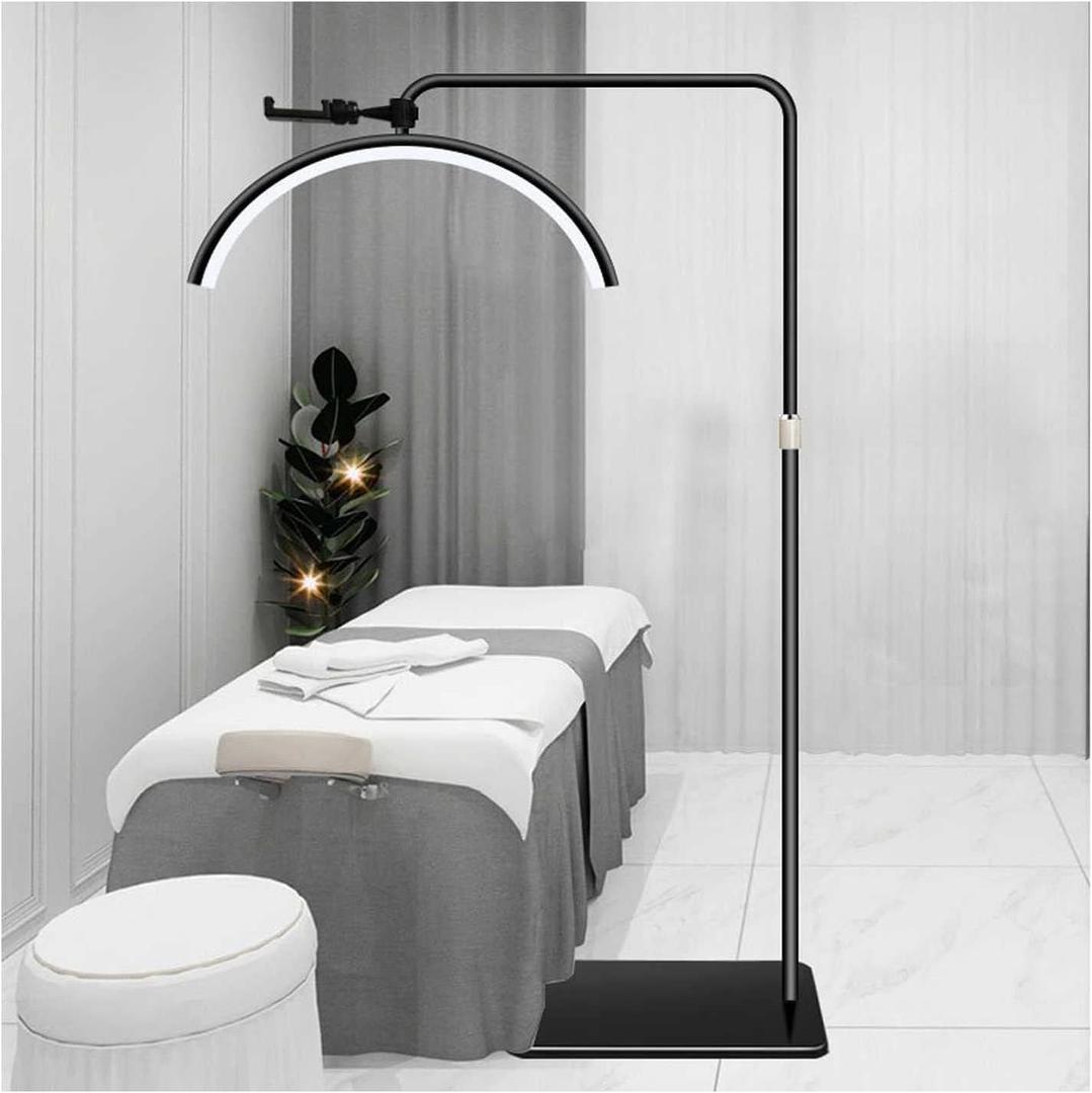 toyshi 28 Inch Eyelash LED Light, Half Moon Lamp for Eyelash Extension, Lash Light for Beauty, Tattoo, Esthetician, Lash Tech Supplies (Original Black)