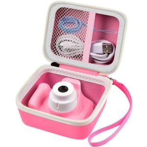 Camera Case for Seckton/for Desuccus/for PROGRACE/for GKTZ/for Dylanto/for Rindol/for One'sMore/for HANGRUI Kids Digital Camera, Kid Camcorder Storage Box for Cable Accessory-Bag Only, Pink