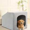 Hovicaed Indoor Dog House for Extra Large Medium Small Sized Dogs - Washable Removable Cushion and Cover Pet Orthopedic Dog Bed, Inside Dog House Large Space Strong Support, Cat Cute Tent Cave (XXL)