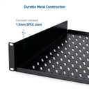 Cable Matters 2U Server Rack Shelf, 15-Inch Depth, 55lbs, Black | For 19-Inch Frame and Cabinet, Rack Mount Shelf