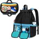 Fasrom Mesh Swim Backpack, 30L Swim Gear Bag with Wet/Dry Compartment and Waterproof Bag for Swimming, Gym, Water Sports, Athlete Training