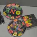 96 Pcs Boss Birthday Party Decorations Disposable Blue Boss Paper Plates and Napkins Gender Reveal Tableware Set for Boys Birthday Baby Shower Party Supplies, Serves 24