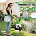 2 Gallon Electric Garden Sprayer, 7.4V Battery Powered Sprayer with USB Rechargeable Handle, Telescopic Wand, 4 Adjustable Nozzles, Battery Indicator, Shoulder Strap for Lawn, Plant Watering & Yard