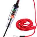 Automotive Test Light 5-90V Digital LED Circuit Tester with Voltage Display, Auto Bidirectional Light Tester, Electrical Voltage Tester with Extended Spring Wire & Probe for Car/RV/Vehicles