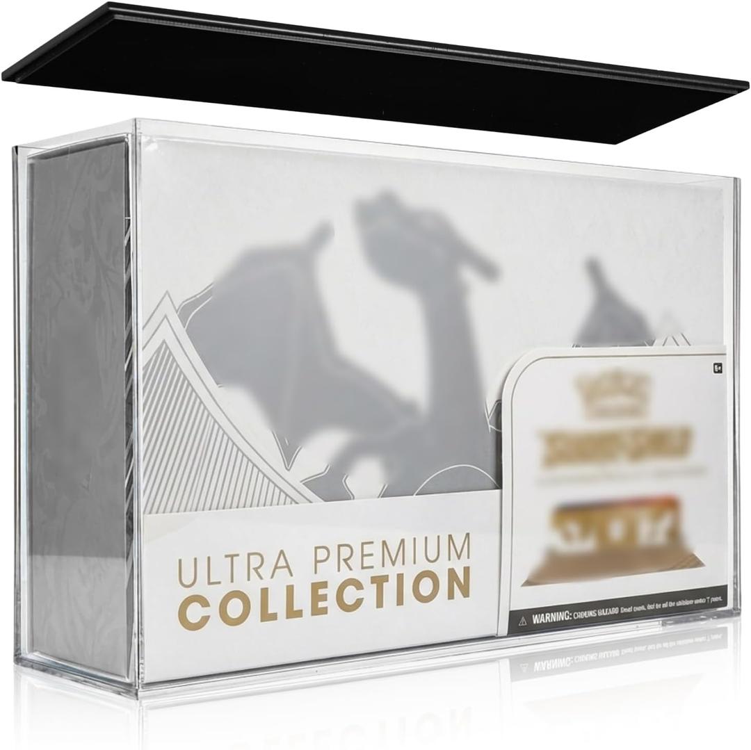 Acrylic UPC Display Case Clear (NOT Compatible with MEW 151 UPC), UV Protection Showcase for Ultra Premium Collection, Dustproof Museum-Quality Protector with Black Lid – 13.3” x 8.4” x 3.9”