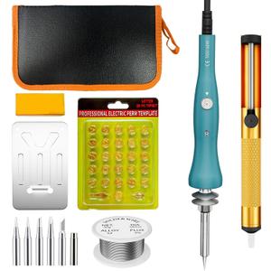 Wood Burning Tool,60W Soldering Iron with 33pcs Interchangeable Tips,38-in-1 Adjustable Temperature,Solder Wire,Stand,Pump,Soldering Wood Burning Kit